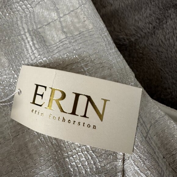 NWT Erin Fetherston Tillie Fit & Flare Metallic White Silver Cocktail Dress 8 - Picture 5 of 10
